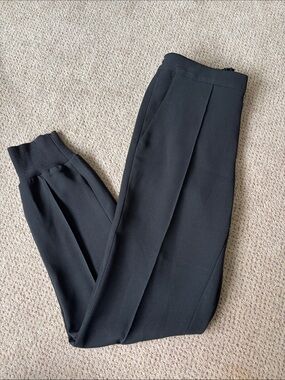Vince Black Elastic Waist Tapered Pants